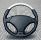Interieur Lenkrad mit Airbag Raid Freeway perforiertes schwarzes Leder, silberner Einsatz 340 mm 070132